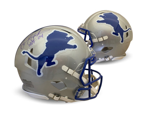 Barry Sanders Autographed Detroit Lions Full Size Authentic Helmet HOF 04 JSA