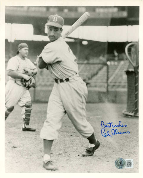 Cal Abrams Autographed/Signed Brooklyn Dodgers 8x10 Photo Beckett 57336