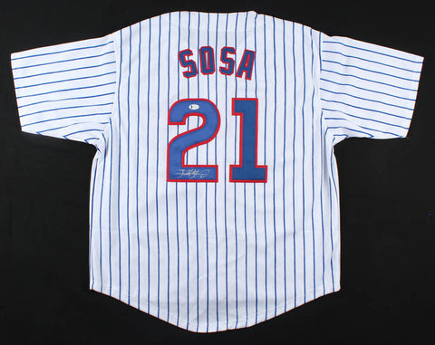 Sammy Sosa Signed Chicago Cubs Jersey (Beckett) 600 HR Club / 1998 H.R. Race