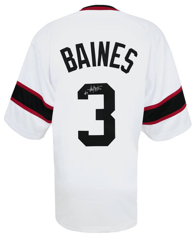 Harold Baines Signed White Throwback Custom Baseball Jersey - (SCHWARTZ COA)