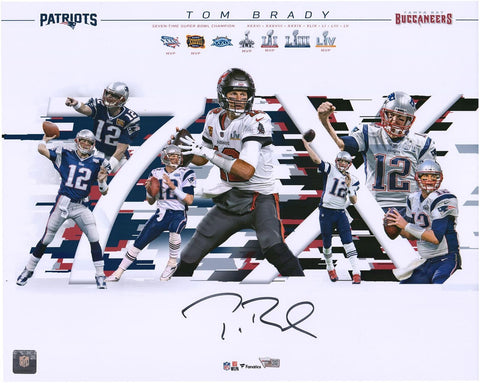 Tom Brady Buccaneers Super Bowl LV Champs Autographed 16x20 7-Time Champ Photo
