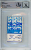 Tony Dorsett Signed 11/6/1977 vs Giants Ticket Stub ROY Beckett 10 Slab 39254
