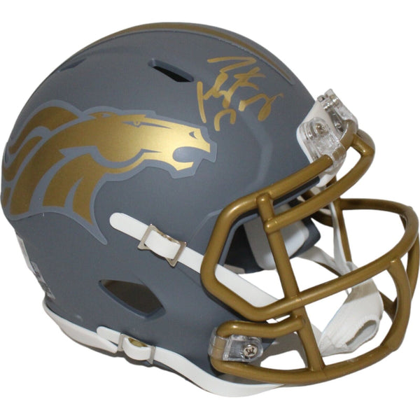 Peyton Manning Autographed Denver Broncos Slate Mini Helmet FAN 43694