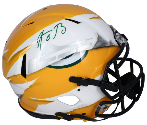 Aaron Rodgers Autographed Packers / Jets ECC Ripped Authentic Helmet F – Super Sports Center Aaron Rodgers Autographed Packers / Jets ECC Ripped Authentic Helmet F – Super Sports Center