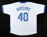 Rick Sutcliffe Signed Chicago Cubs Pinstriped Jersey (JSA) 1984 Cy Young Award