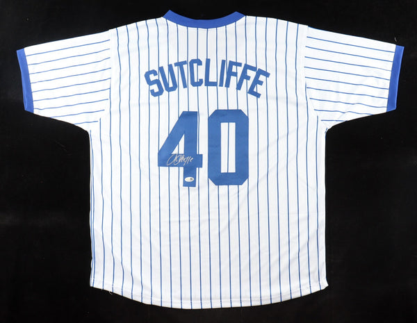 Rick Sutcliffe Signed Chicago Cubs Pinstriped Jersey (JSA) 1984 Cy Young Award