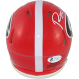 Roquan Smith Autographed/Signed Georgia Bulldogs Mini Helmet Beckett 53943