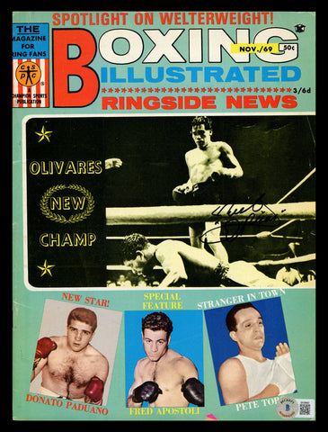 Ruben Olivares Autographed Boxing Illustrated Magazine Beckett BAS QR #BK08893
