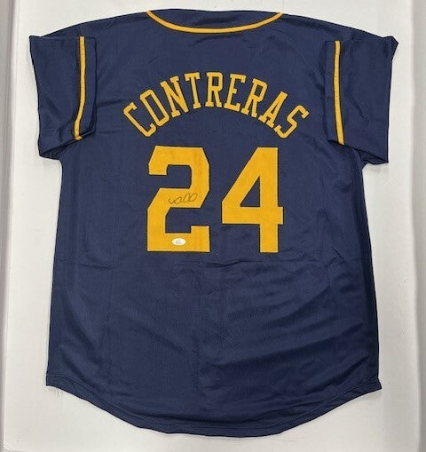 Brewers Catcher WILLIAM CONTRERAS Signed Custom Replica Blue Jersey AUTO - JSA