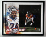 Champ Bailey Autographed 16x20 Denver Broncos Photo - Framed Shadowbox BAS COA