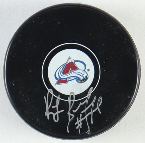 Ray Bourque Signed Colorado Avalanche Logo Puck (JSA COA) 2001 Stanley Cup Champ