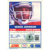 Vance Johnson Autographed/Signed Denver Broncos Trading Card Beckett 58353