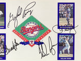 Nolan Ryan Sundberg Perry Bell Signed Framed 6x12 Rangers Photo BAS AC40955