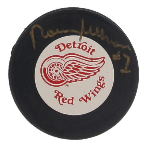 Norm Ullman Signed Detroit Red Wings Logo Puck (Beckett) NHL HOF 1982 / Center