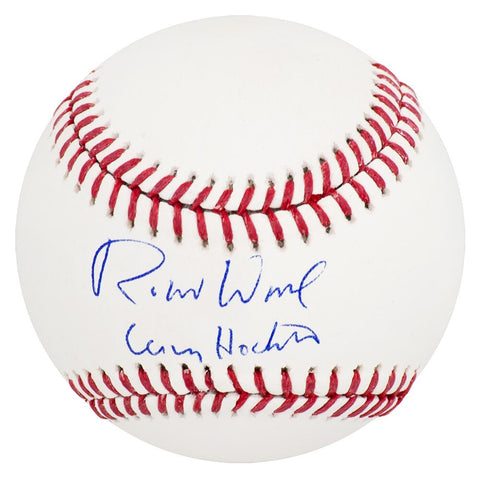 Robert Wuhl Signed Rawlings Official MLB Baseball w/Larry Hockett (SCHWARTZ COA)