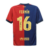 Fermin Lopez Signed Barcelona Home Soccer Jersey #16 with Beckett COA