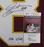 Santana Moss HOF Autographed/Inscr Maroon Custom Football Jersey Redskins JSA