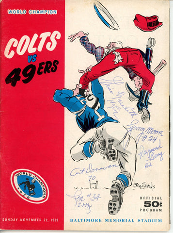 Berry Moore Marchetti Donovan Perry Signed Baltimore Colts 59 Magazine JSA 55074