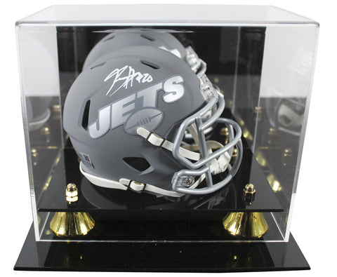 Jets Breece Hall Authentic Signed Slate Speed Mini Helmet W/ Case Fanatics