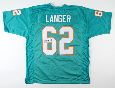 Jim Langer Signed Miami Dolphins Jersey Inscribed "HOF "87" (JSA COA)