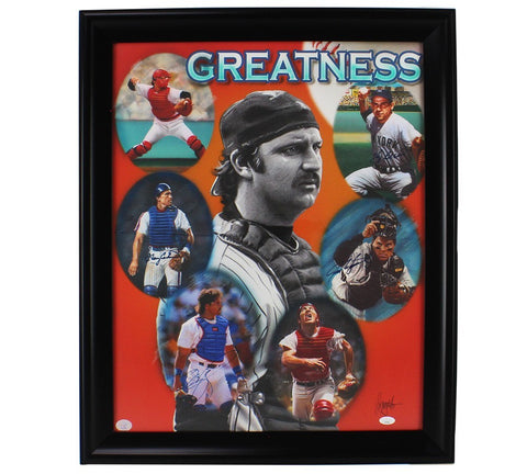 Carter, Piazza, Berra, and Rodriguez Signed Hall of Fame Framed 16x20 MLB Photo