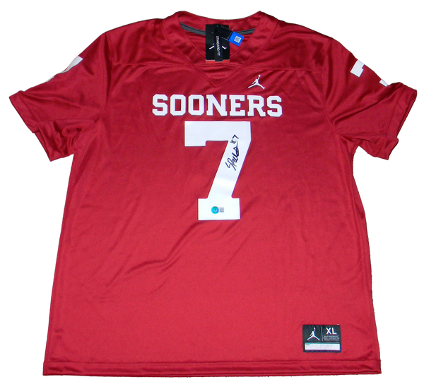 SPENCER RATTLER AUTOGRAPHED OKLAHOMA SOONERS #7 JORDAN BRAND JERSEY BECKETT