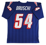 Patriots Tedy Bruschi "Super Bowl Champions" Signed Navy M&N TB Jersey BAS Wit