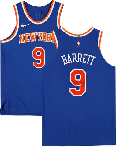 RJ Barrett Knicks Signed Blue Icon Authentic Jersey w/"Maple Mamba" Insc