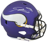 Vikings Jordan Addison Authentic Signed Full Size Speed Rep Helmet BAS Witnessed