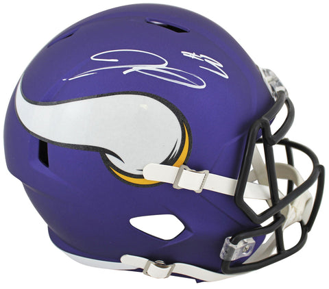 Vikings Jordan Addison Authentic Signed Full Size Speed Rep Helmet BAS Witnessed