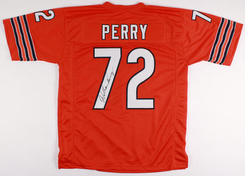 William Perry Signed Orange Chicago Bears Jersey (JSA) 1986 Super Bowl XX D.T.