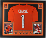 Ja'Marr Chase Signed 35x43 Framed Cincinnati Bengals Jersey /Beckett All Pro W.R