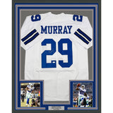Framed Autographed/Signed DeMarco Murray 35x39 Dallas White Jersey JSA COA