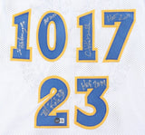 Tim Hardaway, Mitch Richmond, & Chris Mullin Signed Warriors Jersey (Beckett)