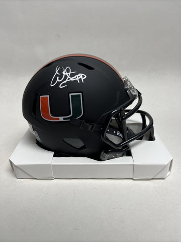 WARREN SAPP signed Mini Helmet Riddell Miami Hurricanes Black Alternate Beckett