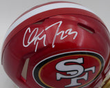 Christian McCaffrey Autographed 49ers Flash Red Mini Helmet Beckett QR #WZ82903