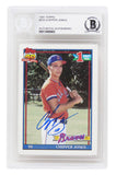 Chipper Jones Autographed Atlanta Braves 1991 Topps Rookie Card #333 - Beckett