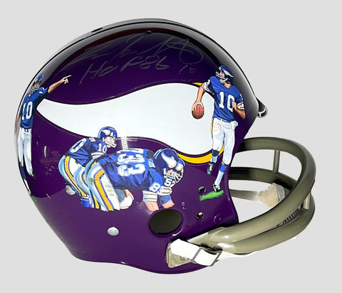Fran Tarkenton Vikings Signed/Ins Full Size TK Suspension Helmet PSA/DNA 205137