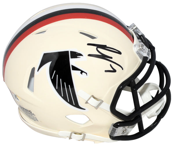 BIJAN ROBINSON SIGNED ATLANTA FALCONS RETRO SPEED MINI HELMET JSA