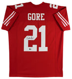 Frank Gore Authentic Signed Red Pro Style Jersey Autographed BAS Witnessed