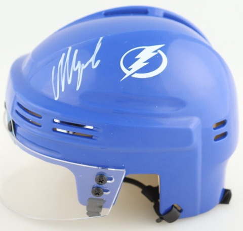 Nikita Kucherov Signed Tampa Bay Lighting Mini Hockey Helmet (JSA COA) 2xChamp