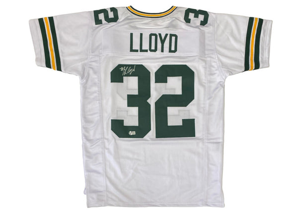 MarShawn Lloyd of the Packers Autographed White Custom #32 Jersey Beckett