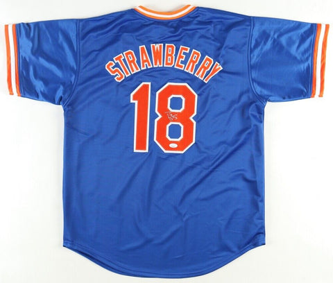 Darryl Strawberry Signed Mets Jersey (JSA COA) 3xNew York World Series Champion