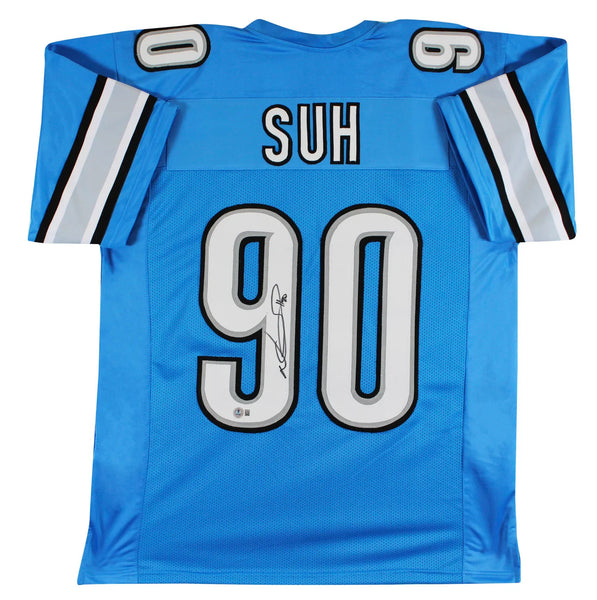 Ndamukong Suh Signed Detroit Lions Jersey (Beckett) 2010 #2 Overall Draft Pck DT