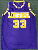 LSU TIGERS SHAQUILLE O'NEAL AUTOGRAPHED PURPLE JERSEY BECKETT BAS STOCK #191135