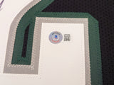 PHILADELPHIA EAGLES LESEAN MCCOY AUTOGRAPHED BLACK JERSEY BECKETT WITNESS 234695