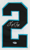 Christian McCaffrey Authentic Signed White Pro Style Jersey BAS #P06330