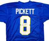 PITTSBURGH PANTHERS KENNY PICKETT AUTOGRAPHED BLUE JERSEY BECKETT BAS QR 202978