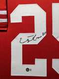 FRAMED SAN FRANCISCO 49ERS ELIJAH MITCHELL AUTOGRAPHED JERSEY BECKETT HOLO