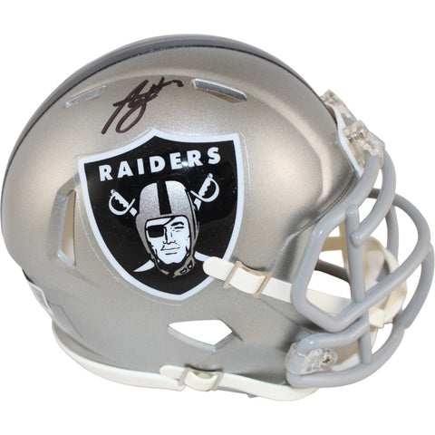 Ashton Jeanty Autographed Las Vegas Raiders Mini helmet Flash Beckett WIT 53221